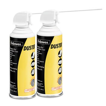 Fellowes 9963201 - Air Duster, 152A Liquefied Gas, 10oz Can, Two Per Pack