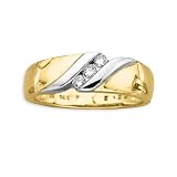 Jewelry : 3 Diamond Men's Ring 1/4 ct. in 14K Two Tone Gold