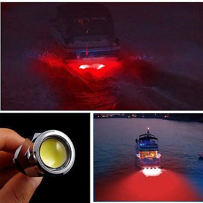 New Red 6 LED 1/2" NPT 9W Underwater Boat Drain Plug Light w/ Waterproof Connector Set20