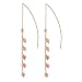 18kt Gold over Sterling Silver Multi Dyed Rose Jade Drop Ear Thread Earrings