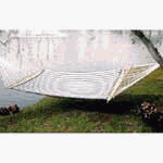 Outdoor Living : Castaway Q8205 Large Quilted Hammock - green/white