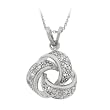 Sterling Silver Diamond Love-Knot Pendant (1/4cttw), 18"