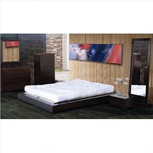 Bundle-26 Zen Simple Platform Bed in Espresso (2 Pieces) Size: Queen