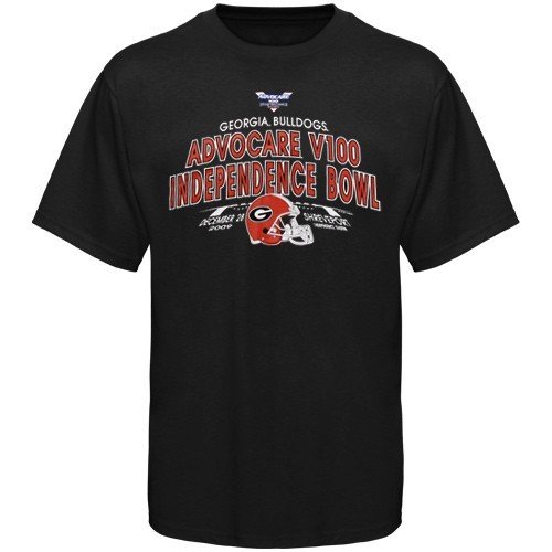 Georgia Bulldogs Youth Black 2009 Independence Bowl Bound T-shirt (X-Large)