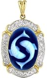 Zodiac Collection Oval Cameo Pendant - Pisces - 3/4" x 1/2"