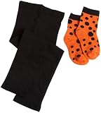 Jefferies Socks Girls 2-6X Halloween Dot Sock and Pima Cotton Footless 2 Pack Tights