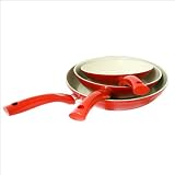 Enrico Bratpfanne Keramik Induktionspannen 3-tlg Set 20/24/28 cm rot