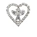 Rhinestone Heart & Angel Pin Brooch