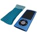 5G Blue Silicone Case With Screen Protector & Blue Sock for New Apple iPod Nano with Camera 5th Generation 8GB & 16GB