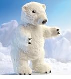 Plush Standing Polar Bear Puppet