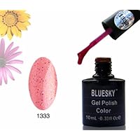 Bluesky Color Soak Off UV Gel Nail Polish LED Salon Manicure #1333 Heart Throb Pink Glitter .33 oz 10ml