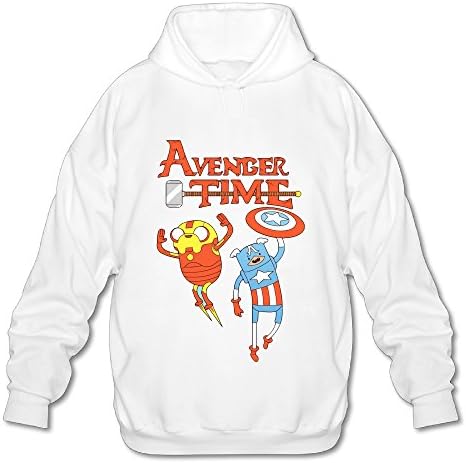 TOMM Men's Adventure Time Casual Hoodie With No Pocket White X-Large