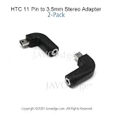 T-Mobile G1 / HTC Touch 11 Pin to 3.5mm Stereo Headphone L-Shaped Adapter (2-Pack)