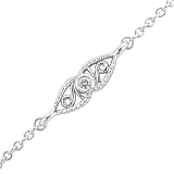 18k White Gold Filigree Diamond Necklace Pendant (G-H, SI-I, 0.24 carat)