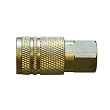 Interstate Pneumatics CH441B 1/4 x 1/4 Inch MPT Industrial Brass Coupler