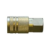 Interstate Pneumatics CH441B 1/4 x 1/4 Inch MPT Industrial Brass Coupler