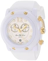 Big Sale Glam Rock Women's GK1134 Miami Beach Chronograph White/Gold-Tone Silicone Watch
