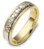 14 Karat Yellow Gold & Titanium 4.5mm Diamond Wedding Band