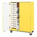 Tall Mobile Heavy-Duty Storage Cabinet, 12 Trays and 4 Shelves