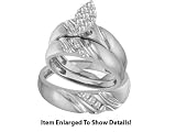 10k White Gold Genuine 0.32 Ctw. Diamond Engagement Bridal Set " Special Sale "