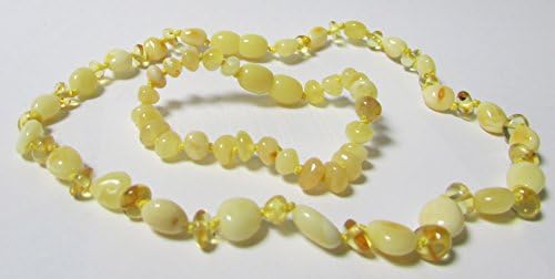 Baby Baltic Amber Polished Bracelet and Necklace Set Lemon Butter Rounded Baroque 33cm By Amber Corner