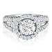 Diamond Rings: 2 2/3ct Diamond Ring with Round Brilliant Center and Baguette and Round Brilliant Side Stones in 14k White Gold
