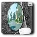 Jos Fauxtographee Realistic - Glass View of The Hotel on Tahiti Village Grounds in Las Vegas, Nevada With Black and White Backdrop - Mouse Pads