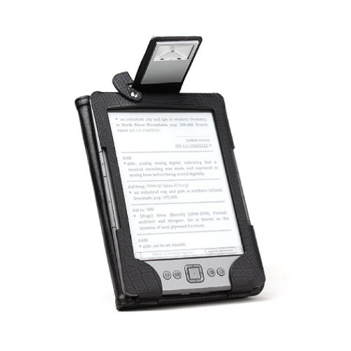 Book Lighter Leather Case with LED Light for Amazon Kindle 4 [PC]
