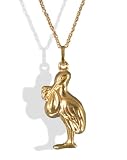 Review   / 9ct Gold Stork & Baby Pendant on 9ct Gold Chain.
