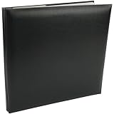Pioneer Leatherette Postbound Album, 12-Inch-by-12-Inch, Black