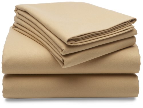 Pinzon 190-Gram Velvet Flannel Queen Sheet Set, Chamois