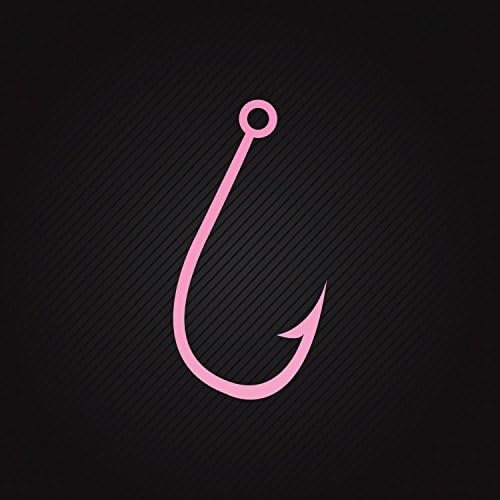 Stickers Decal Fishing Hook Weatherproof Motorbikes Activity Permane Pink (7 X 3.59 In)