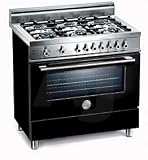 Bertazzoni Professional Series X365PIRNE 36 Pro-Style Dual-Fuel Range with 5 Sealed Burners, 4.0 cu. ft. European Convection Oven, Pyrolytic Self-Clean, Oven Mode Selector, Temperature Probe and Indicator Lights: Black