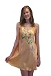Short Silk Nightgown Chemise - Sweet Dreams (Color: Coral) - 100% Silk Chemise with Hand Painted Art; Exquisitely Romantic Gifts for Women by TexereSilk