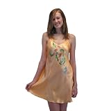 Short Silk Nightgown Chemise - Sweet Dreams (Color: Coral) - 100% Silk Chemise with Hand Painted Art; Exquisitely Romantic Gifts for Women by TexereSilk