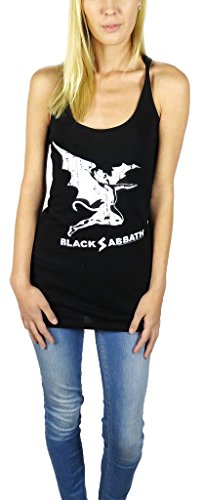 Black Sabbath Womens Long Racerback Tank Top Black