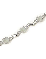 14kt Yellow Gold Oval Opal and Diamond Bracelet