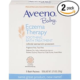 Aveeno Baby Soothing Baby Bath Treatment, Fragrance Free, 5-Count Packets (Pack of 2)