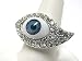 Weird Blue All Seeing Eye Cocktail Fashion Ring with Crystal Accents ~ Adjustable Size ~ Comes Gift Boxed!
