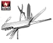 Sporting Goods : Premium-Grade S440 Polished Stainless Steel Multi-Function Knife - 16 Functions - Belt Sheath