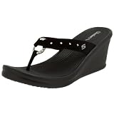 Skechers Cali Women's Rumblers-Crazy Daisies Wedge,Black,10 M US
