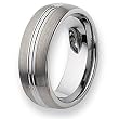 Grooved Brushed & Polished Tungsten Carbide Ring (8.0 mm) - Sizes 7-13