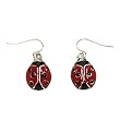 Silver Plated Red Lady Bug Dangle Earrings Fashion Jewelry