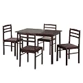 5 Pc Basic Solid Wood Dining Set - Espresso