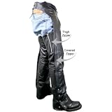 Best Seller Men's Premium Motorcycle Easy Fit Chaps with Zipper On Thigh - Color : black - Size : 42