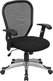 Black Mesh Back Task Chair with Height Adjustable Arms [H-8285F-2-GG]