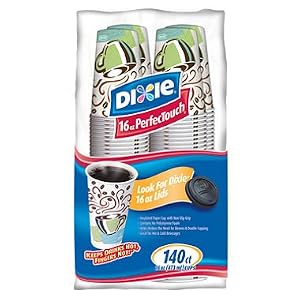 Dixie Perfectouch Insulated Paper Hot Cup, Coffee Haze Design, 140 Count
