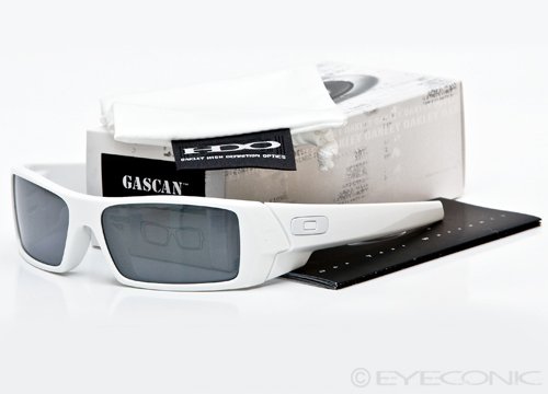 Oakley Gas Can Sunglasses Polished White/Black Iridium, One Size