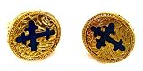 Vatican Library Collection Gold & Blue Cross Cufflinks