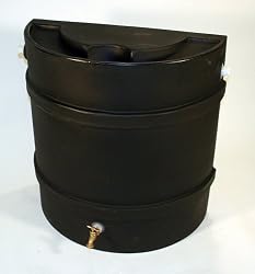 38 Gallon Flat Backed Rain Barrel (Black)